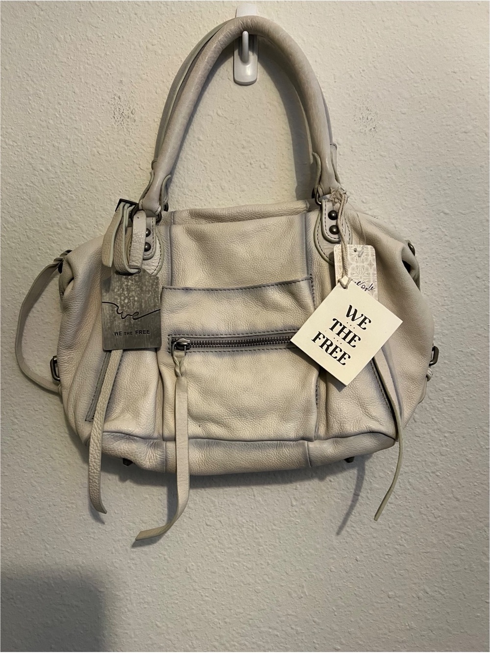 NWT Free People Baby Emerson Tote in color Salt - Picture 4 of 7